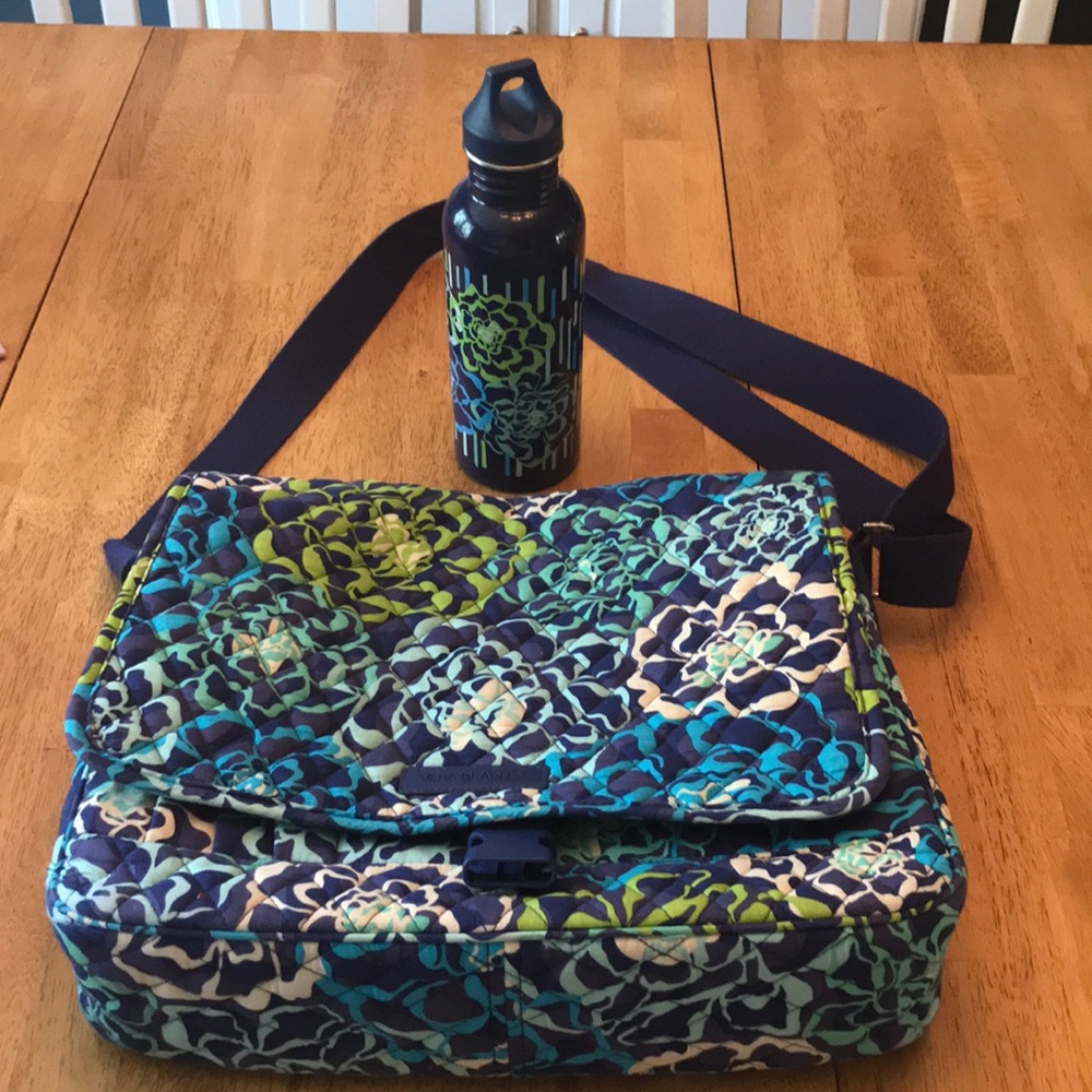 Vera Bradley messenger bag & water bottle
